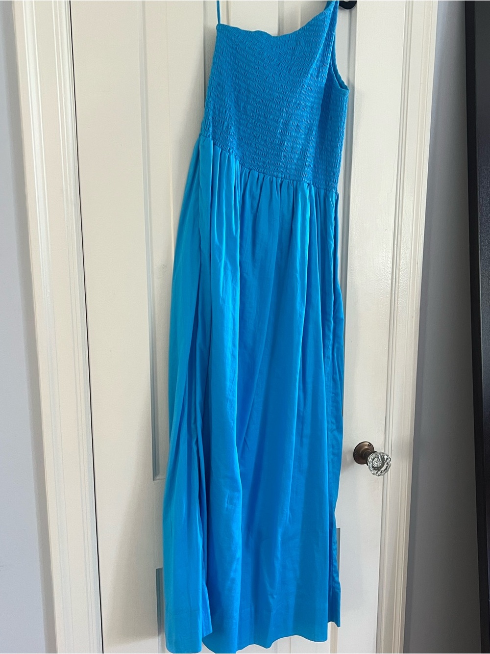 Faithfull the Brand Turquoise Smocked Dress